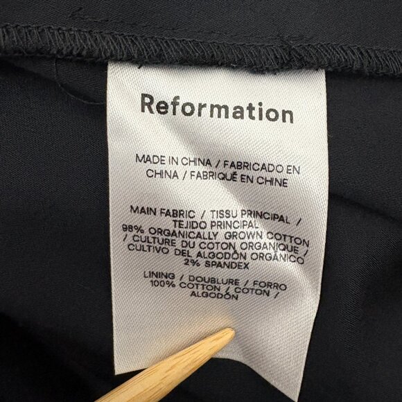 Reformation Black Stassie Dress Size 2 Halter Tie Neck Cutout Cotton Fit & Flare - Picture 6 of 7